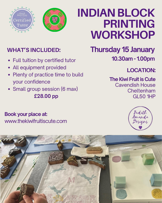 Indian Block Printing Workshop 15/01/2025 10.30am - 1pm