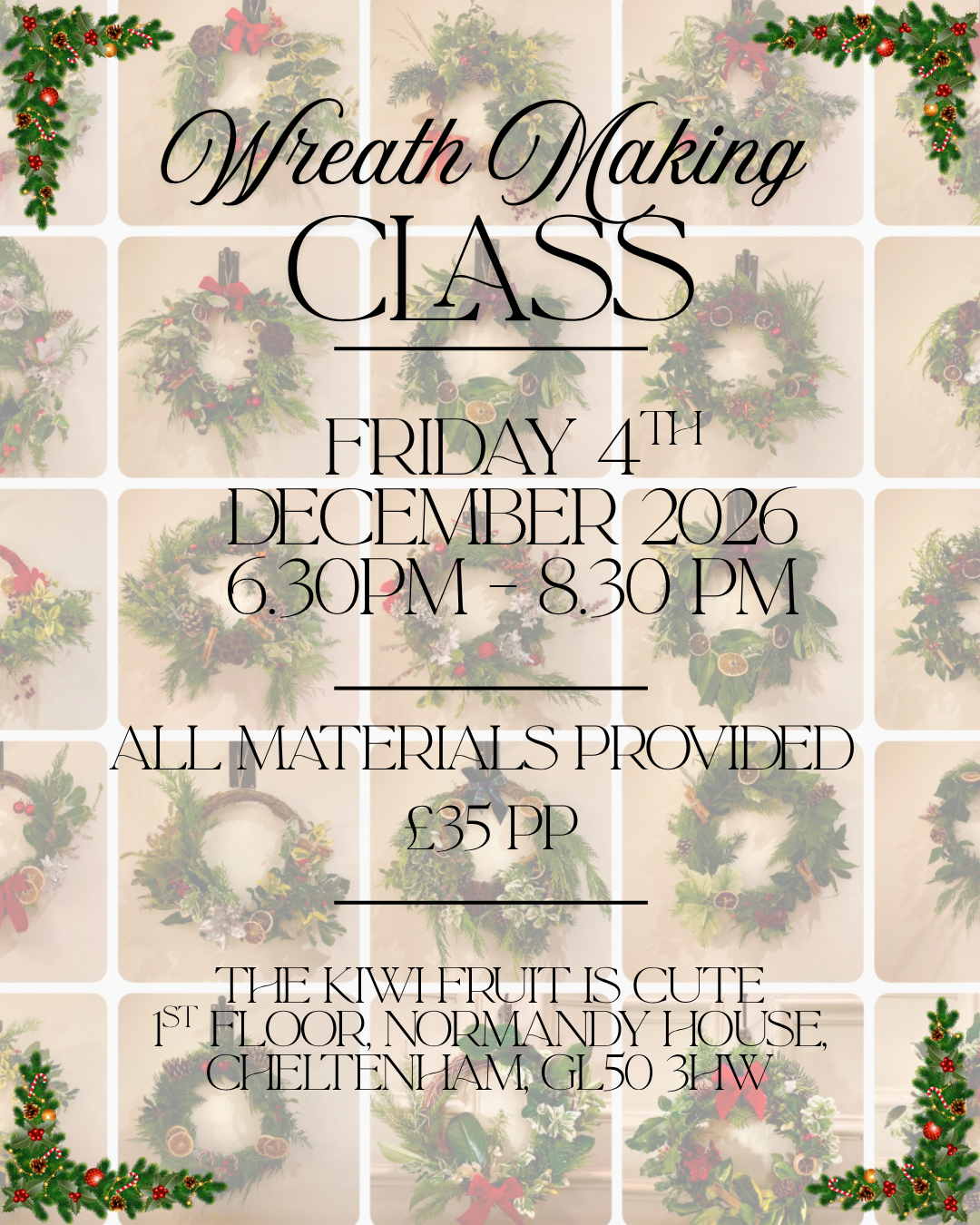 Christmas Wreath Making Workshop - 04/12/2026