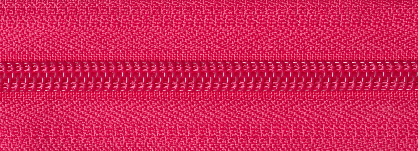 56cm Nylon Open End Zip - Shocking Pink