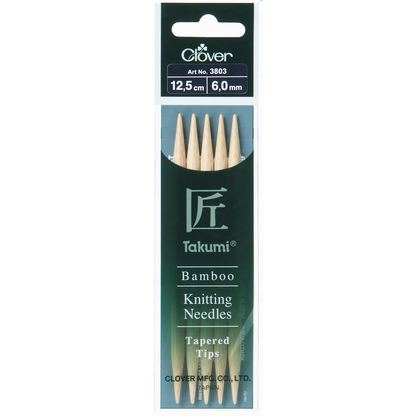 Clover Takumi Bamboo Double Pointed Knitting Needles 12.5cm (Various Sizes)