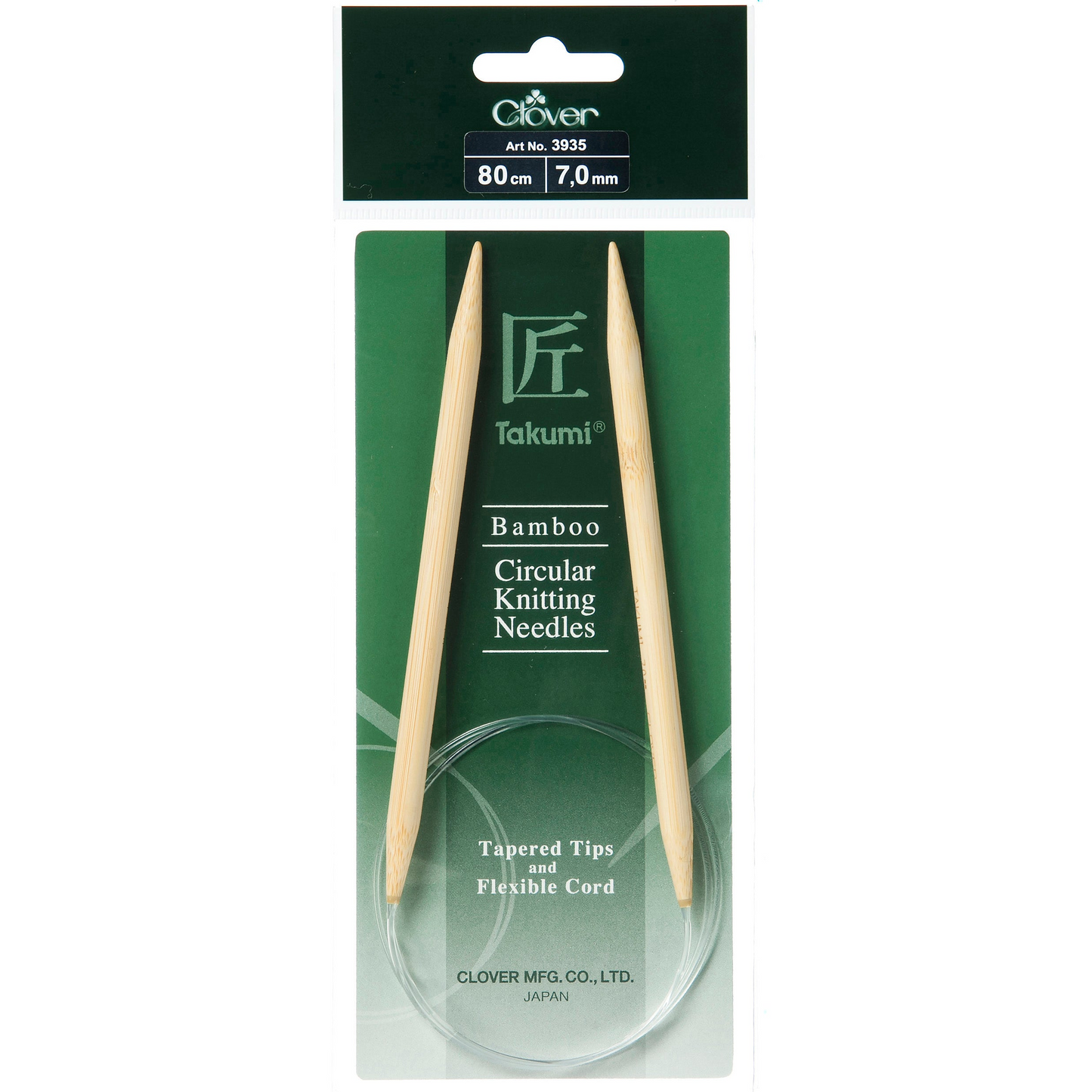 80cm Clover Fixed Takumi Bamboo Circular Needles (2 sizes)
