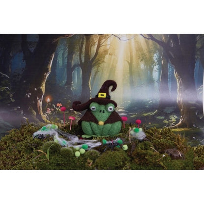 Needle Felting Kit - Halloween Witch Frog