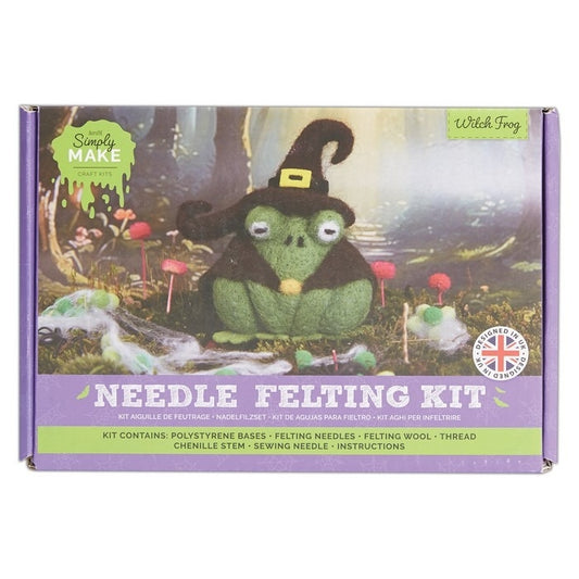 Needle Felting Kit - Halloween Witch Frog