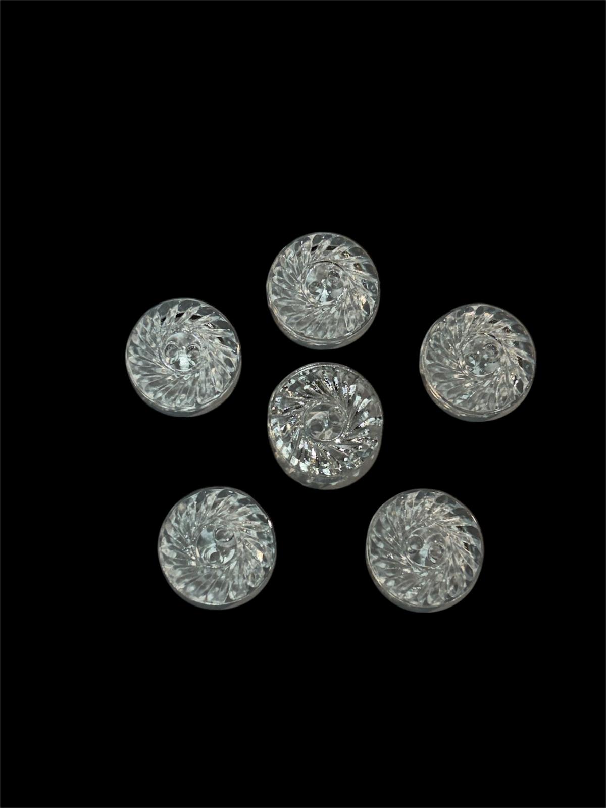 14mm Transparent Swirl Edge 2 Hole Button